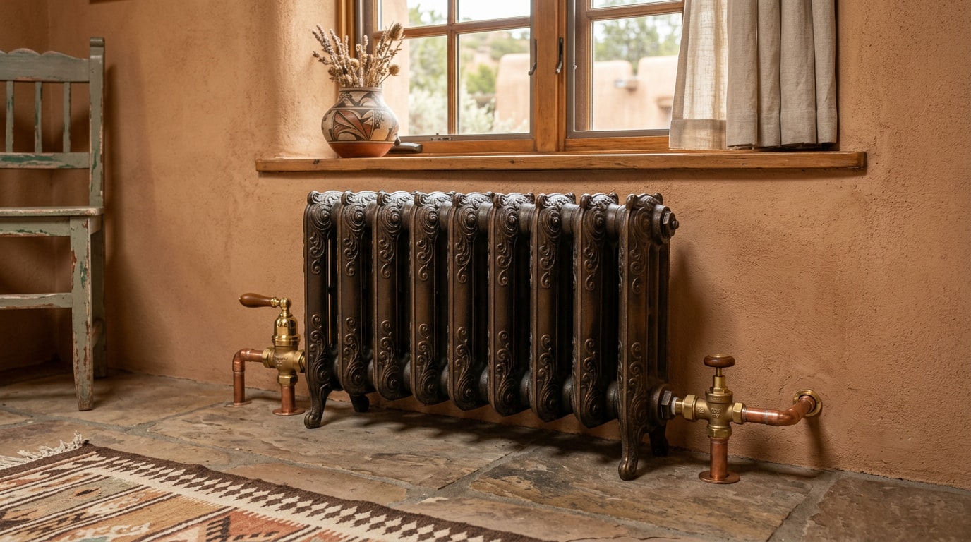 Cast iron heating radiator installed in a Gold Canyon, AZ home
